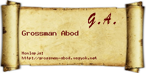 Grossman Abod névjegykártya